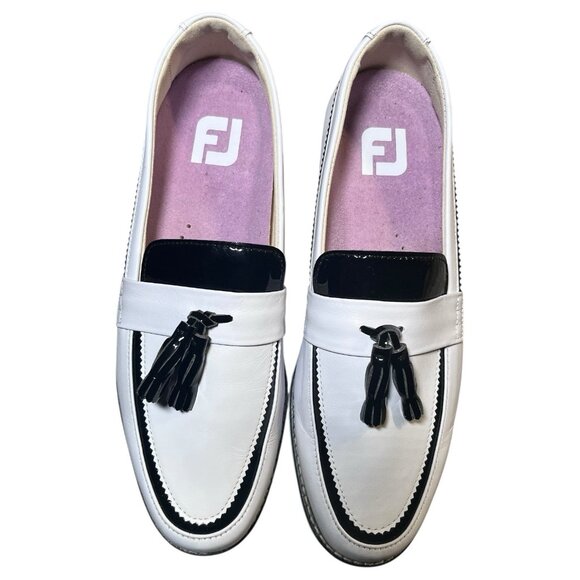 FootJoy Sandy Women's Golf Shoes 8.5 Medium Style 92383, White/Black. Like New - Picture 3 of 16
